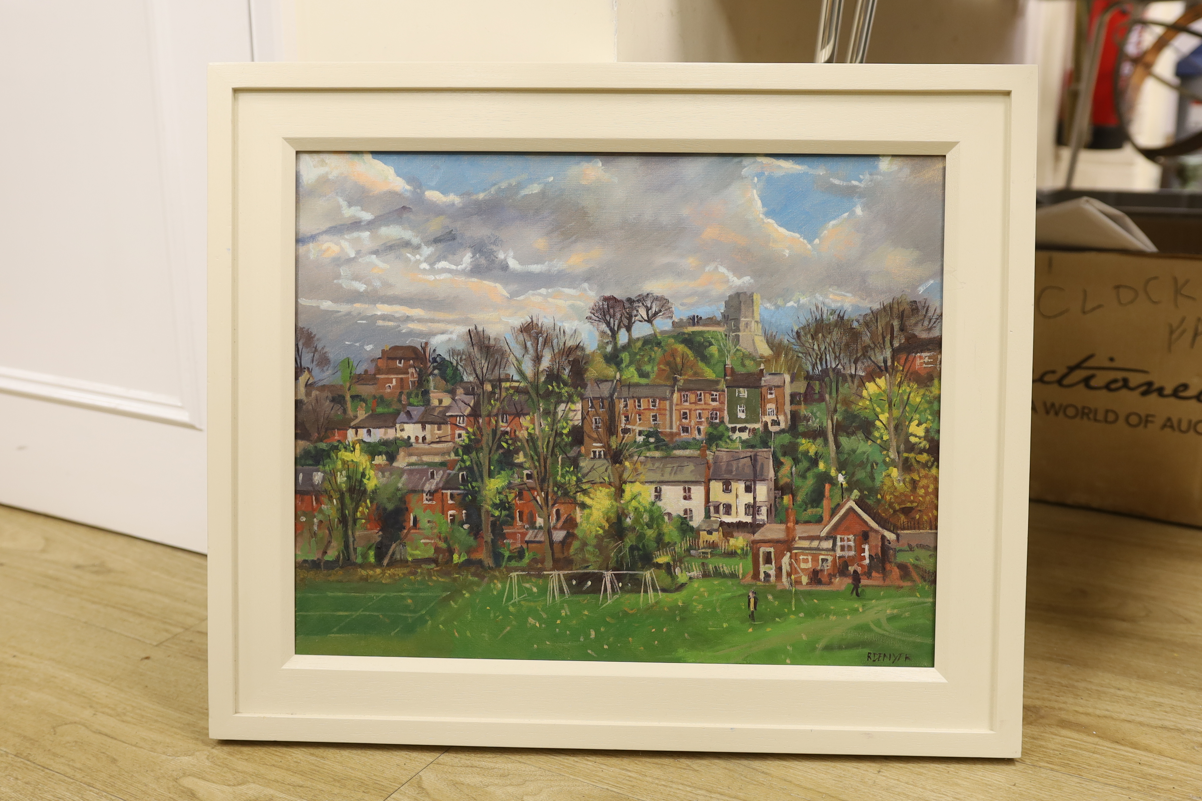 R. Denyer (local), oil on canvas, Lewes scene, signed, 39 x 49cm